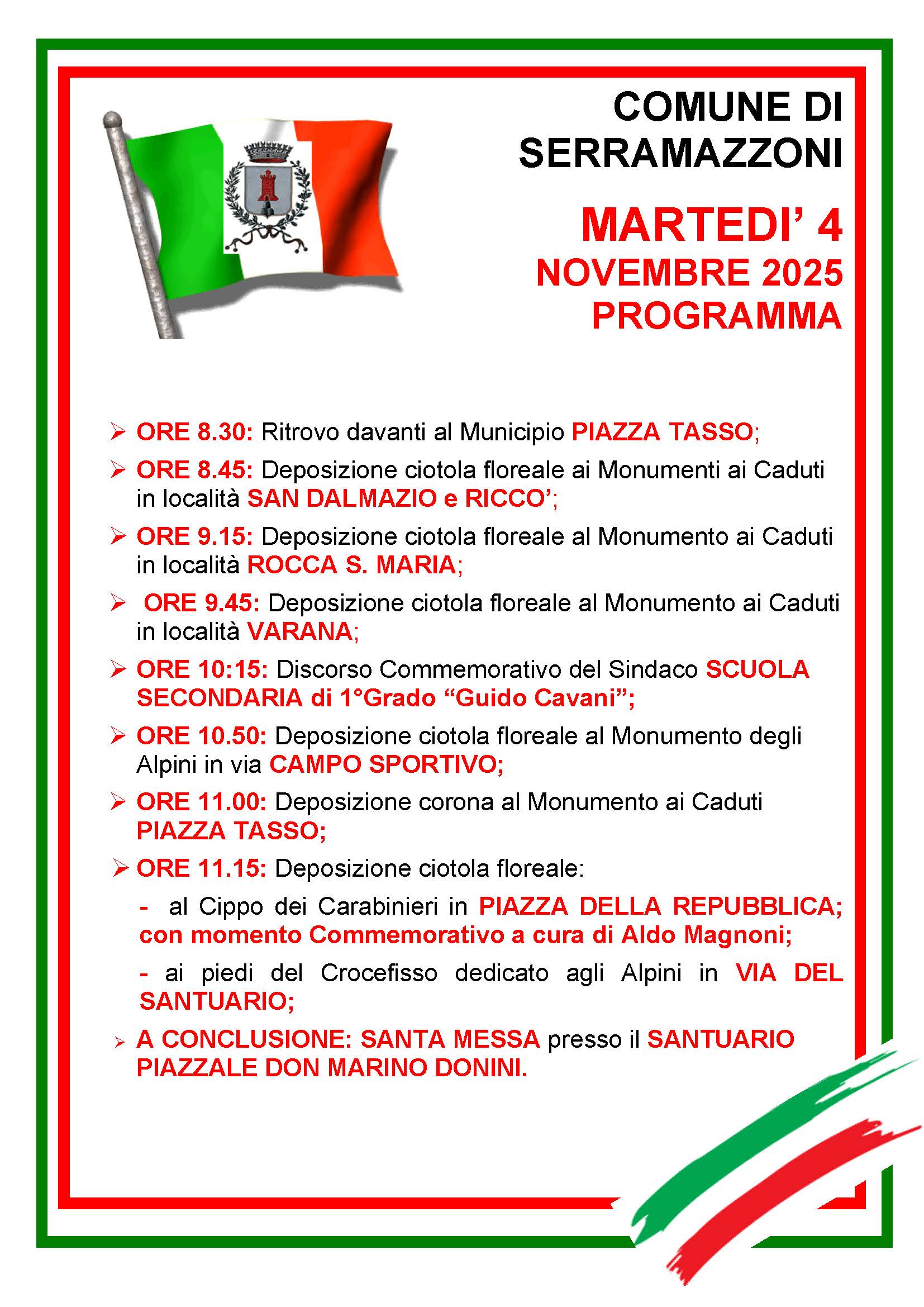 Programma 4 novembre
